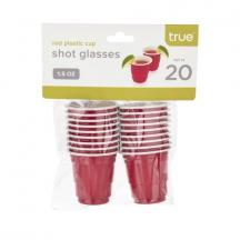 True Brands - Set of 20 Red Shot Glasses